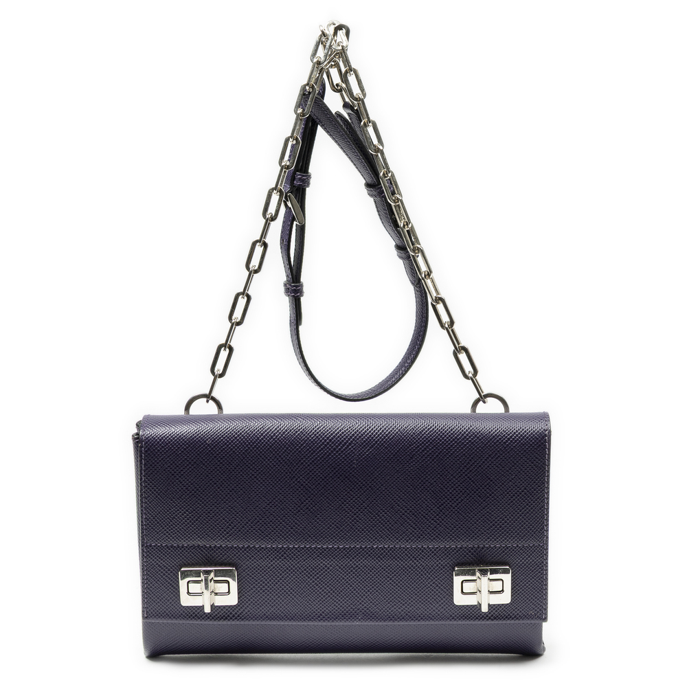 Prada Twist Lock Chain Flap Crossbody